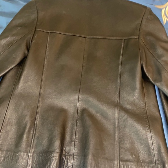 Men's Medium Leather jacket with star lining - Picture 3 of 3